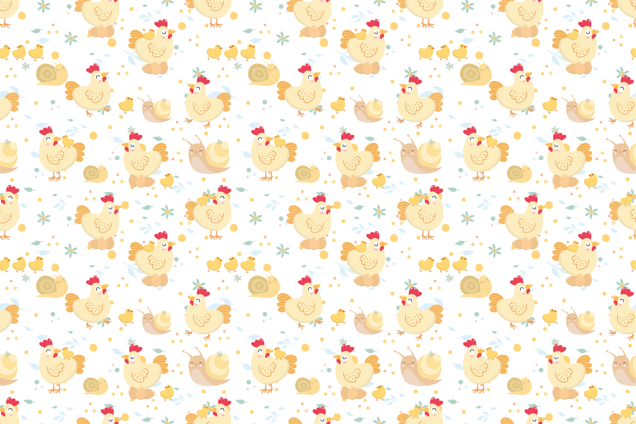 Children placemats cute chicken design - TenStickers