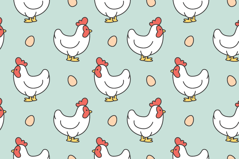 Children placemats whimsical chicken designs - TenStickers