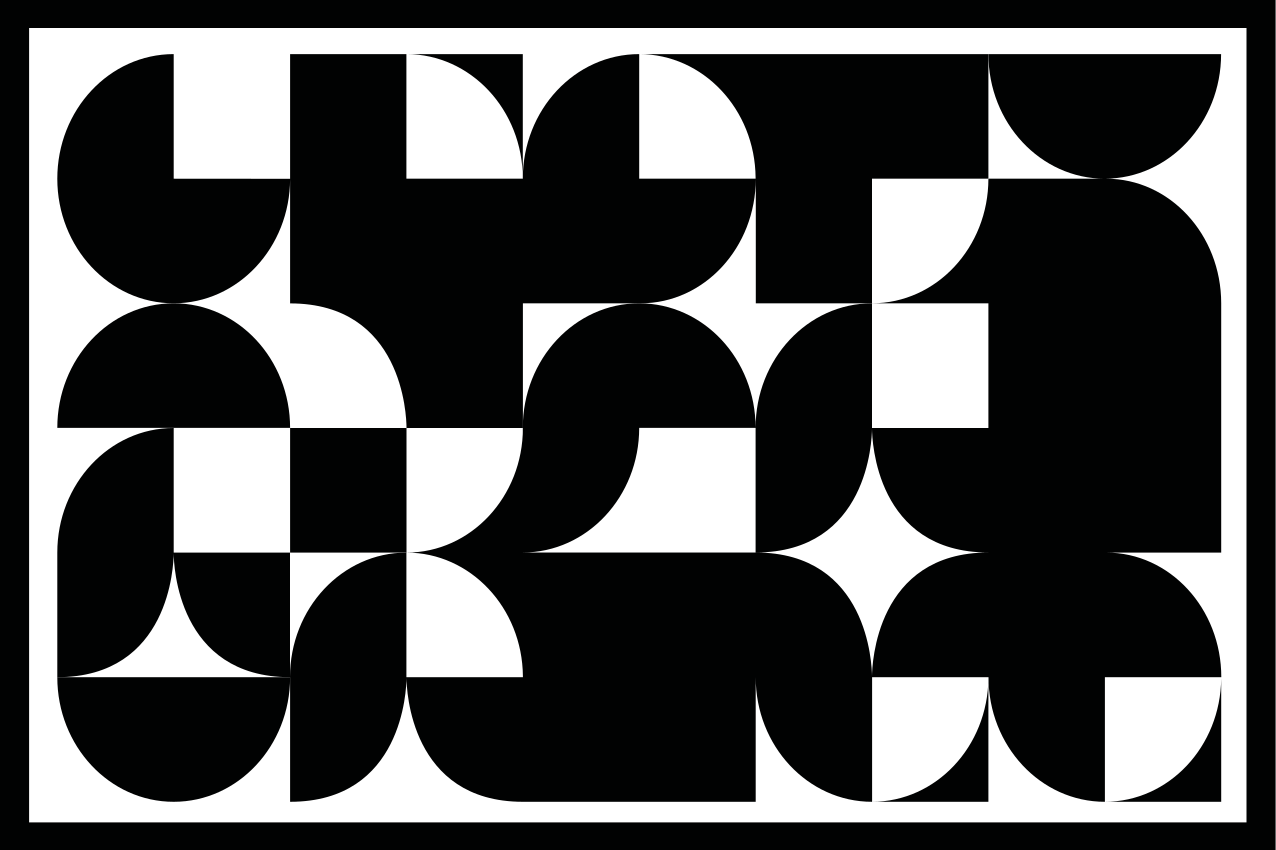 Modern placemats with geometric black design - TenStickers