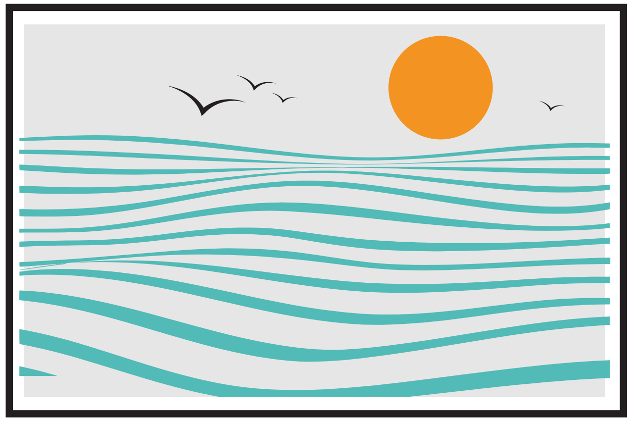 Modern placemats with chic waves design - TenStickers