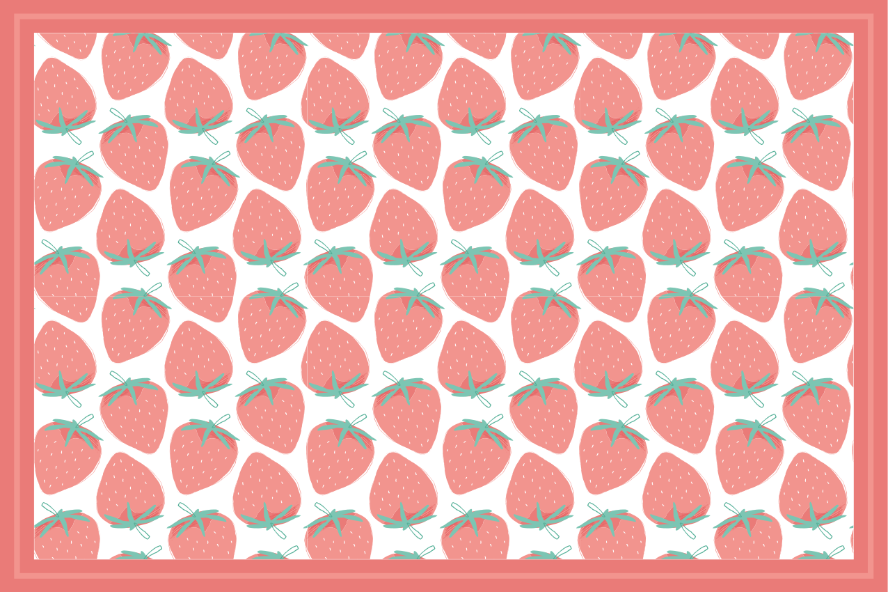 Original placemats strawberry pattern - TenStickers