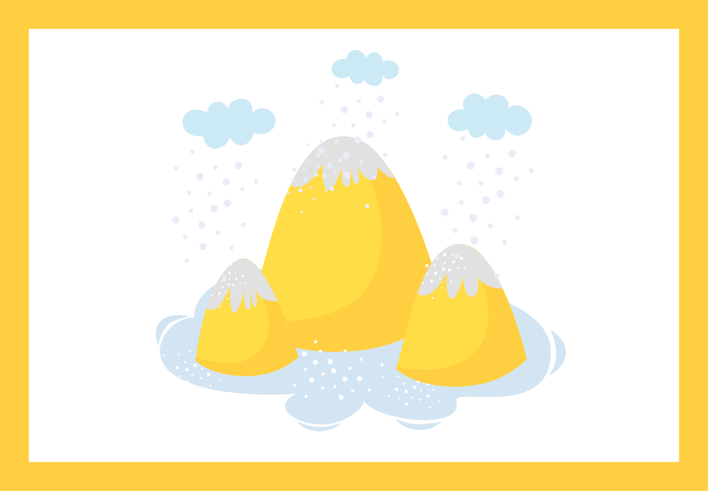 Children placemats yellow mountain illustration - TenStickers