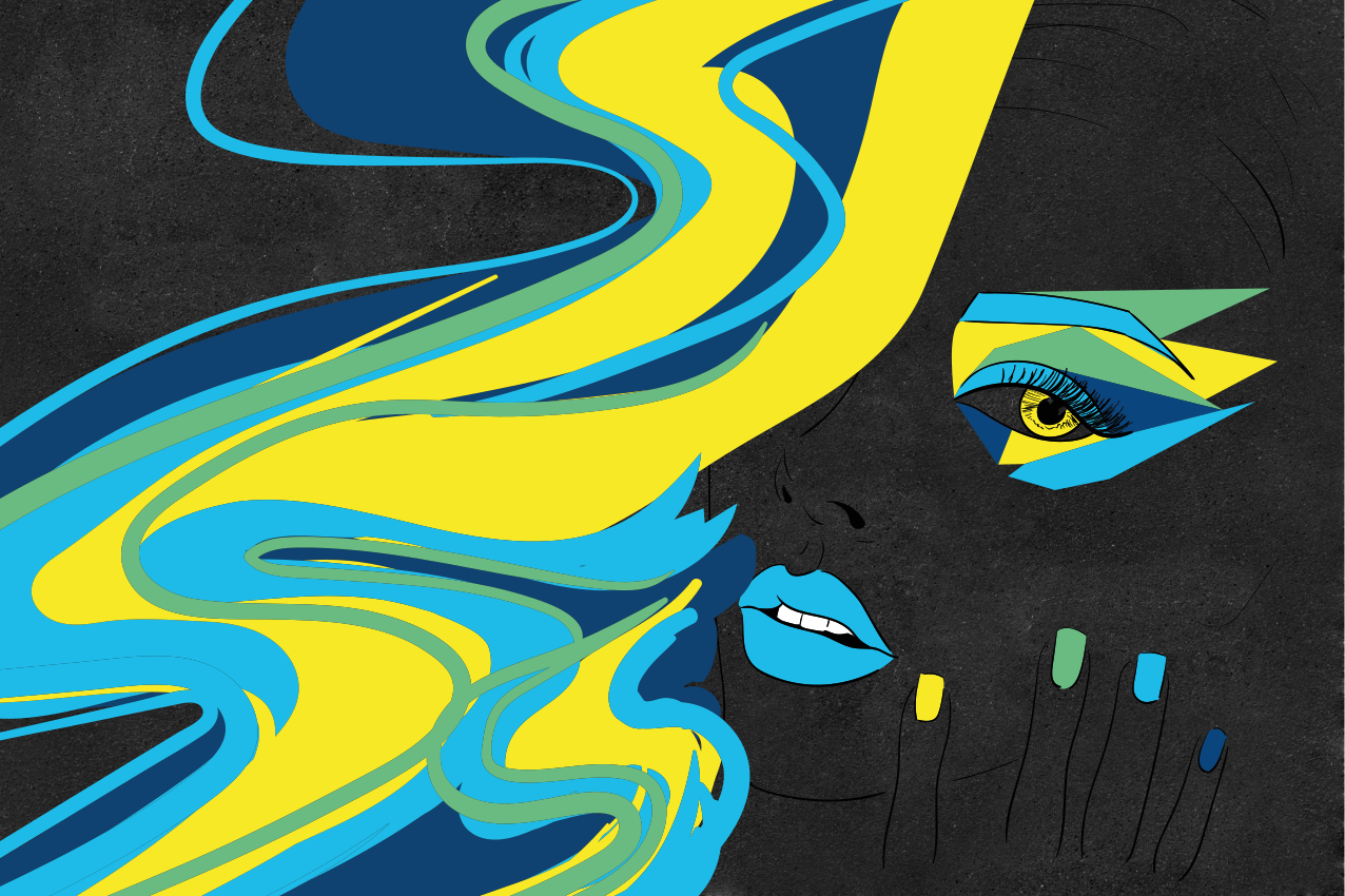 Original placemats bold face art - TenStickers