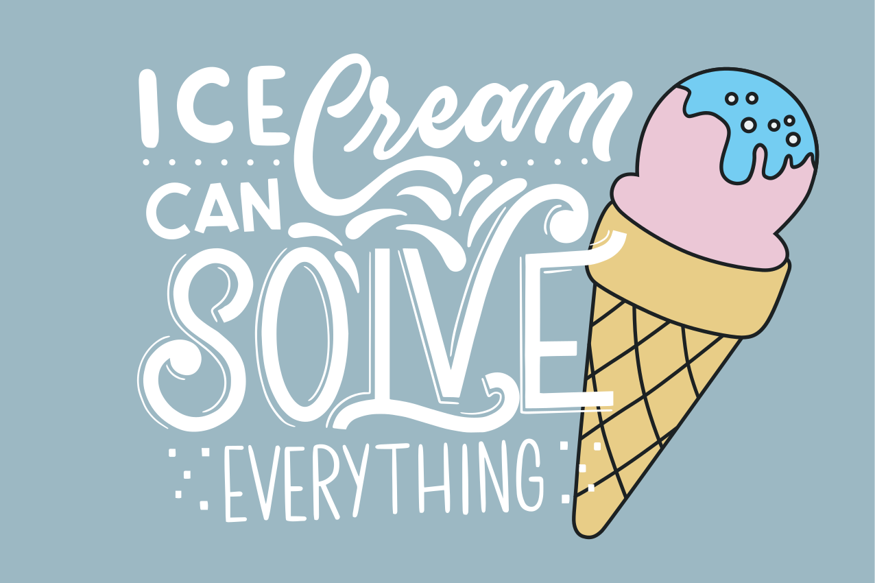 Placemat with quote enjoy life, eat ice cream - TenStickers