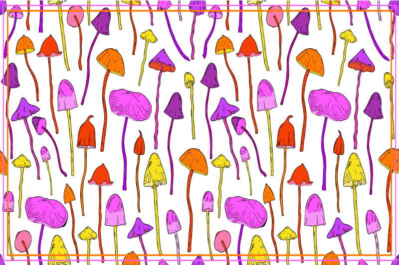 Original placemats colorful mushroom design - TenStickers