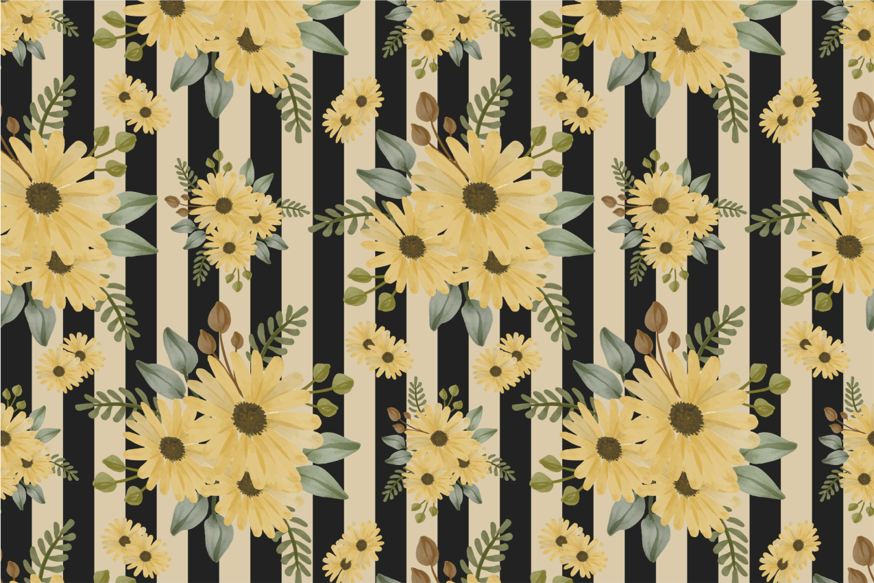 Original placemats floral stripes design - TenStickers