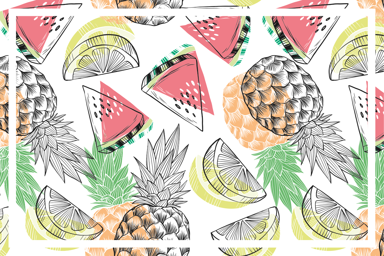 Original placemats tropical fruit design - TenStickers