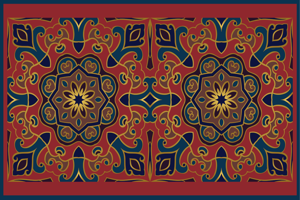 Original placemats intricate floral design - TenStickers