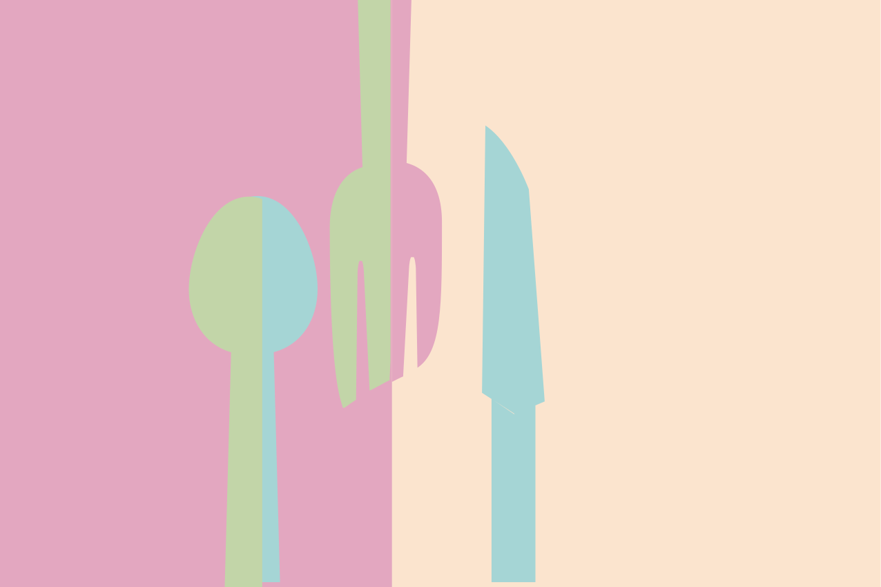 Original placemats with stylized cutlery design - TenStickers