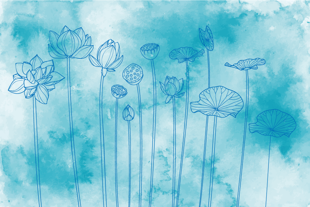 Textured placemats with lotus floral designs - TenStickers