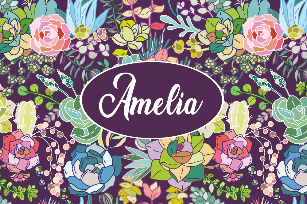 Personalisable placemats with floral custom design - TenStickers