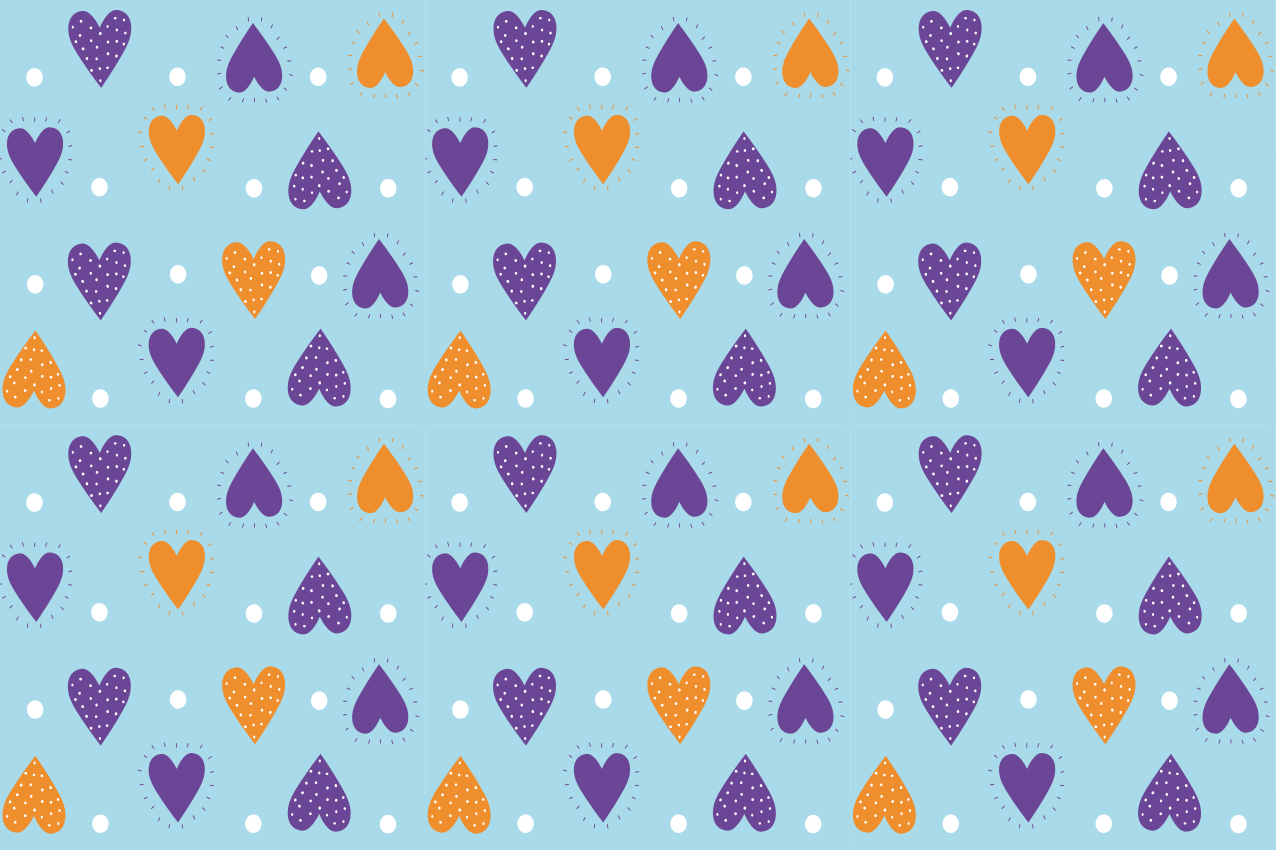 Children placemats colorful heart designs - TenStickers