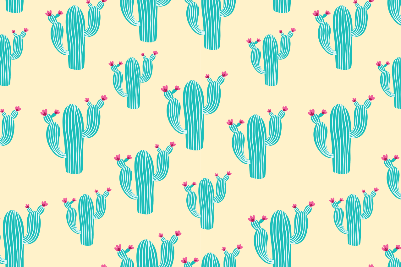 Original placemats cactus pattern joy - TenStickers