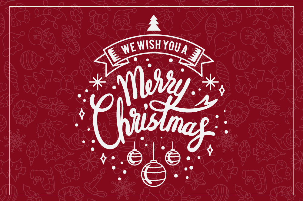 Red holiday greeting Christmas placemats - TenStickers