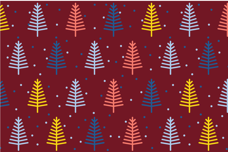 Christmas placemats with colorful tree design - TenStickers