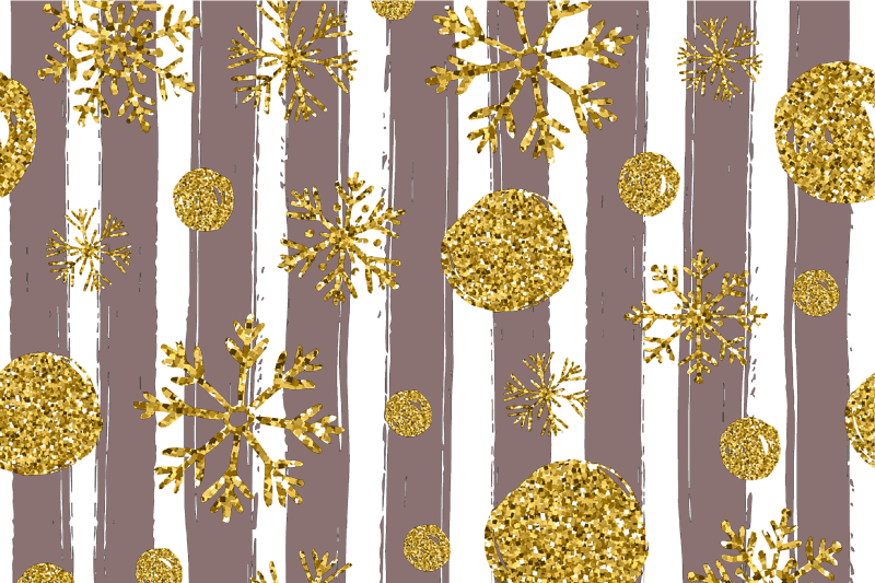 Christmas placemats with festive gold snowflakes - TenStickers