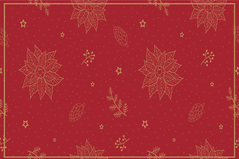 Christmas placemats with cheerful floral design - TenStickers