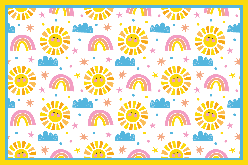 Rainbow, suns and clouds   placemats - TenStickers