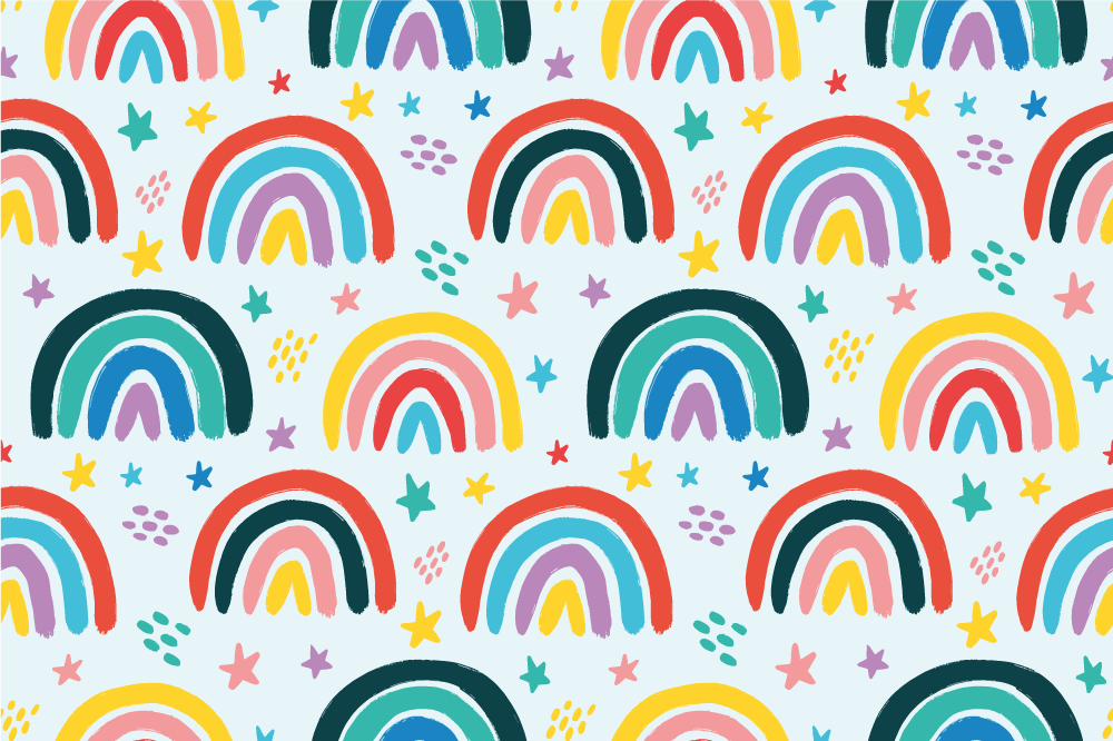 Colorful rainbows pattern kids placemat - TenStickers