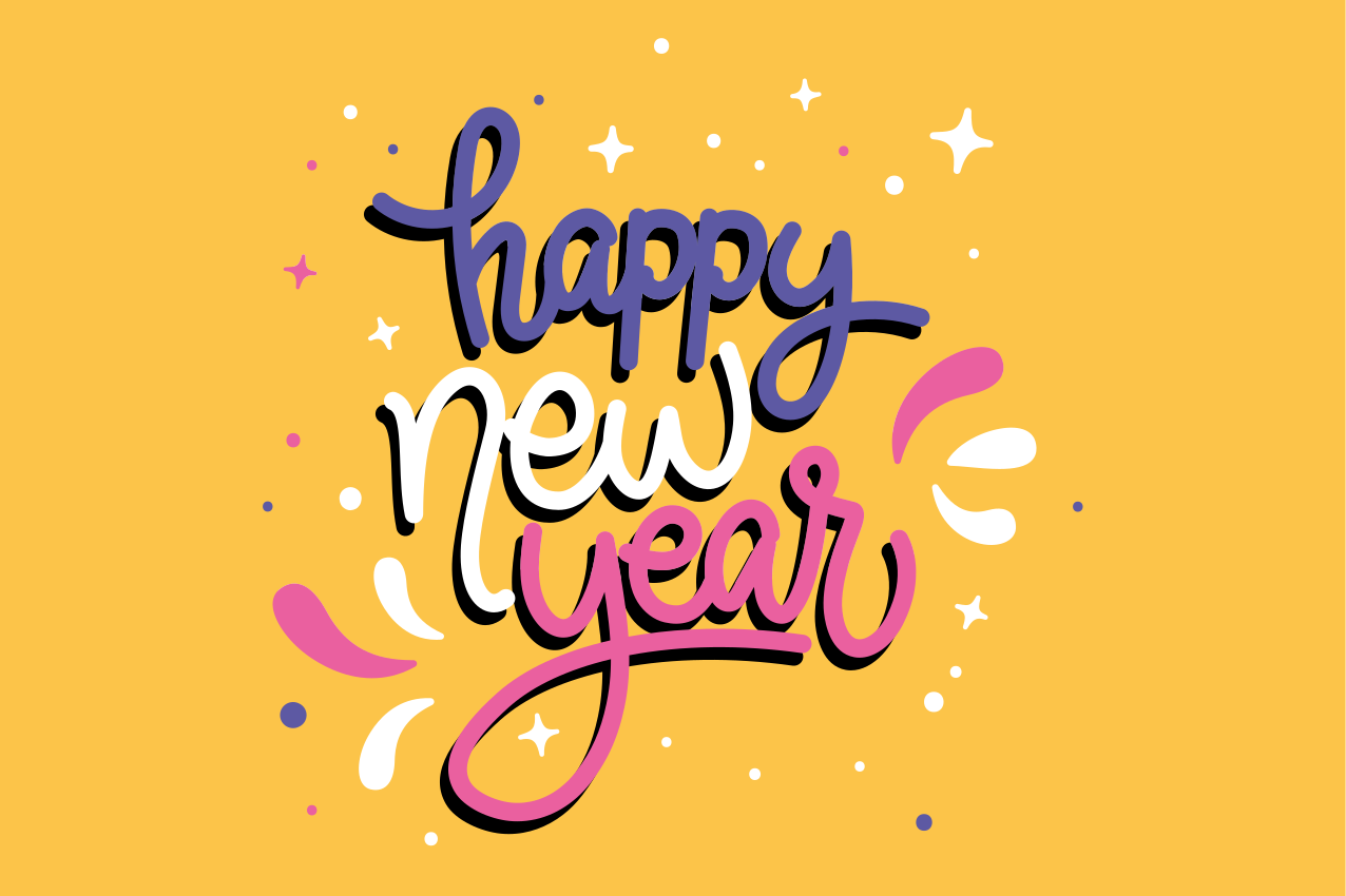 Christmas placemats happy new year design - TenStickers