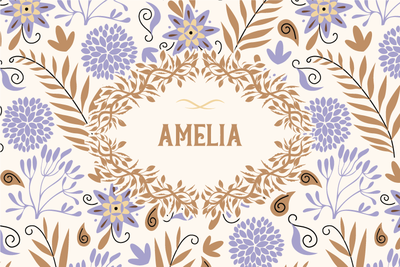 Personalisable placemats with flower pattern - TenStickers