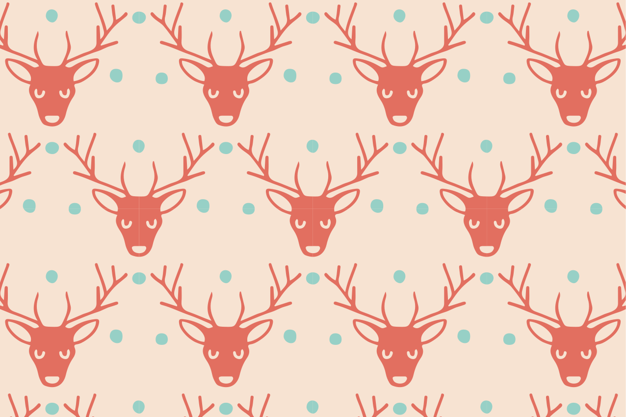 Christmas placemats with reindeer pattern design - TenStickers