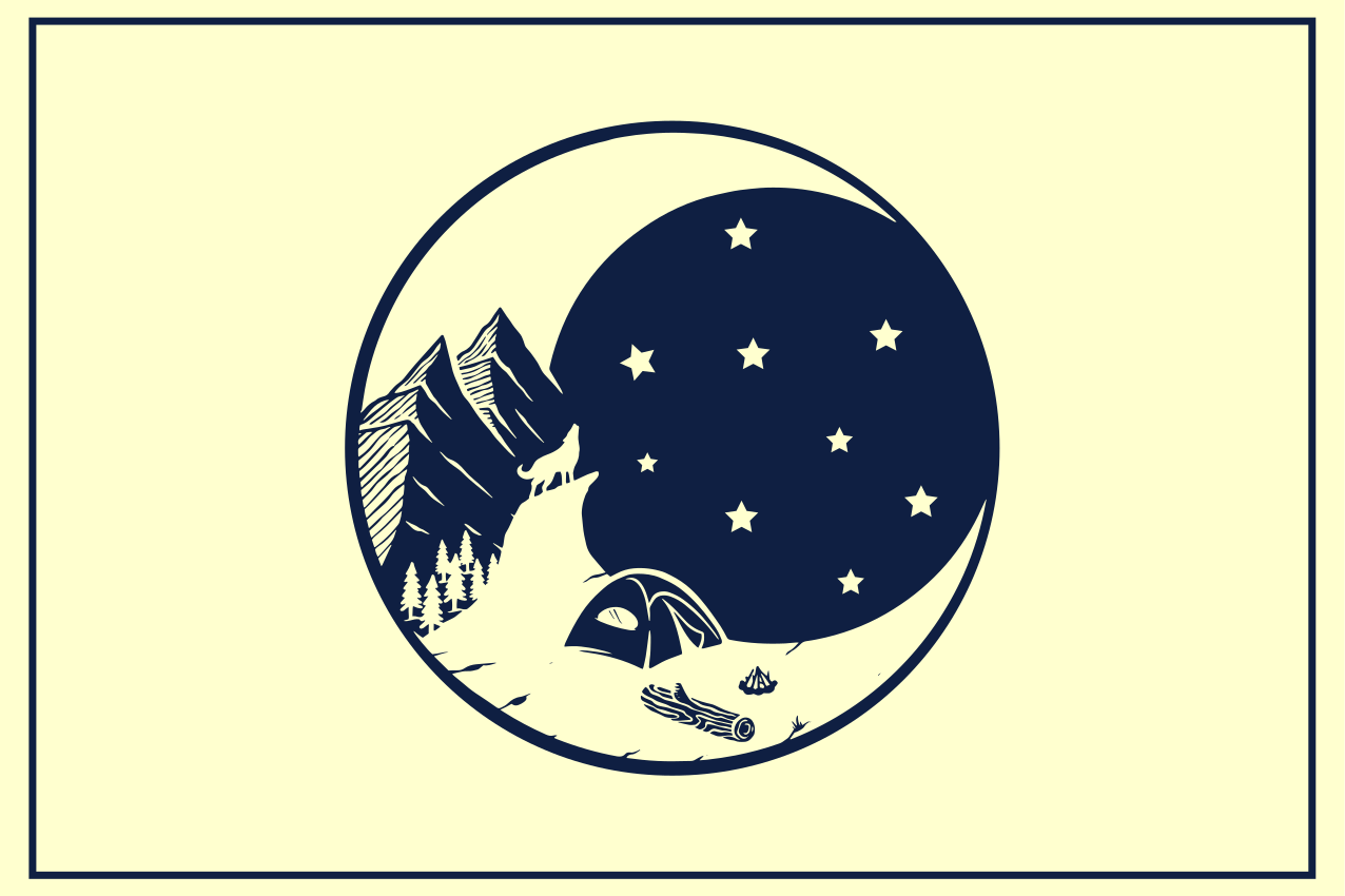 Original placemats mountain camping view - TenStickers