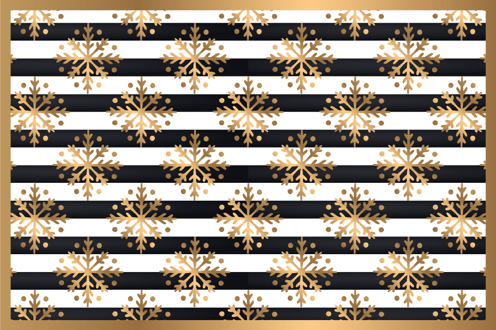 Christmas placemats gold snowflake design - TenStickers