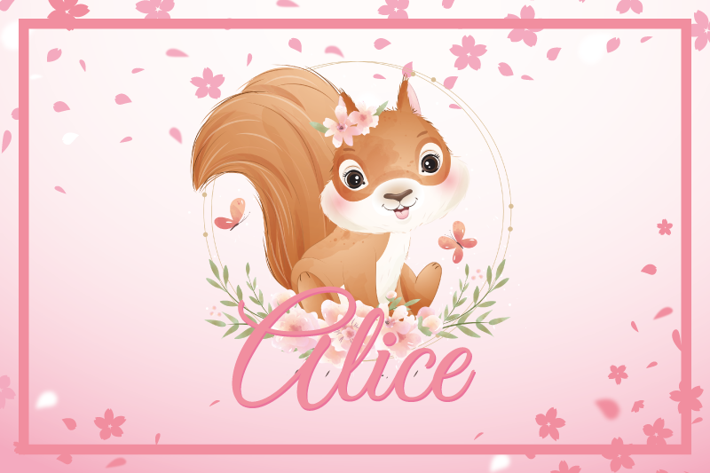 Children placemats cute squirrel illustration - TenStickers