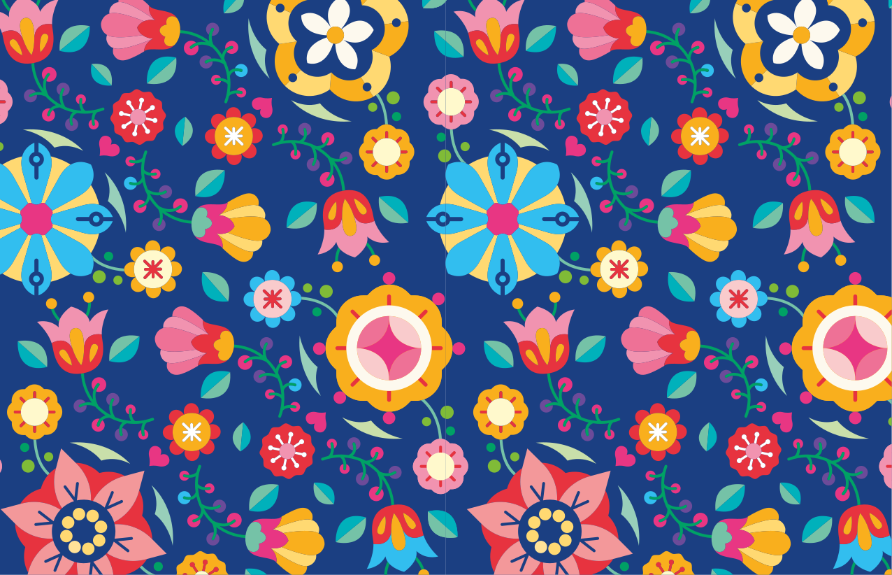 Original placemats vibrant floral design - TenStickers