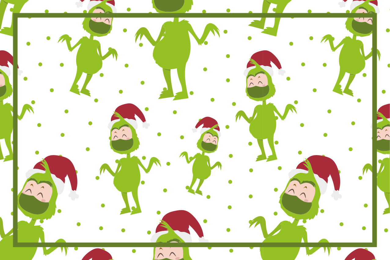 Christmas placemats featuring jolly grinch characters - TenStickers