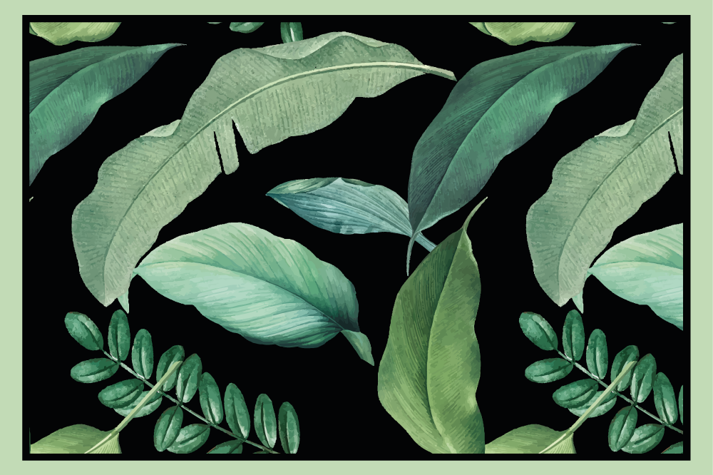 Textured placemats leaf motif design - TenStickers