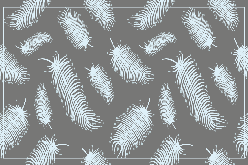 Textured placemats with feather pattern design - TenStickers