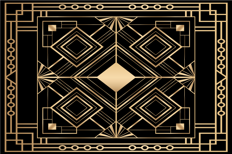 Modern art black and golden deco placemats - TenStickers