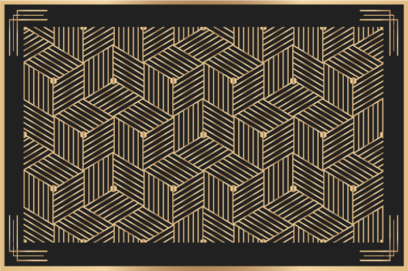 Textured placemats with geometric gold design - TenStickers