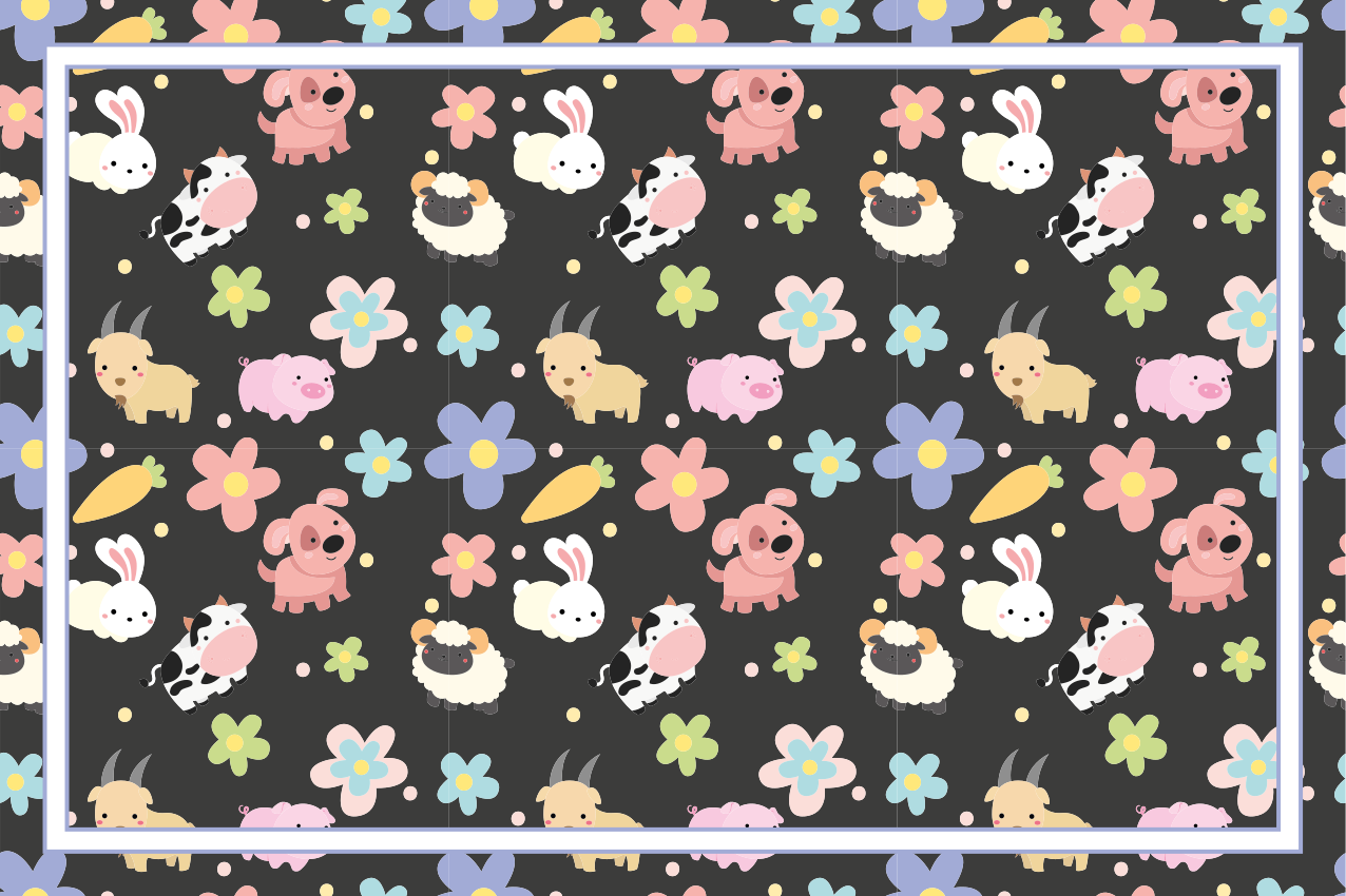 Children placemats with delightful animal art - TenStickers