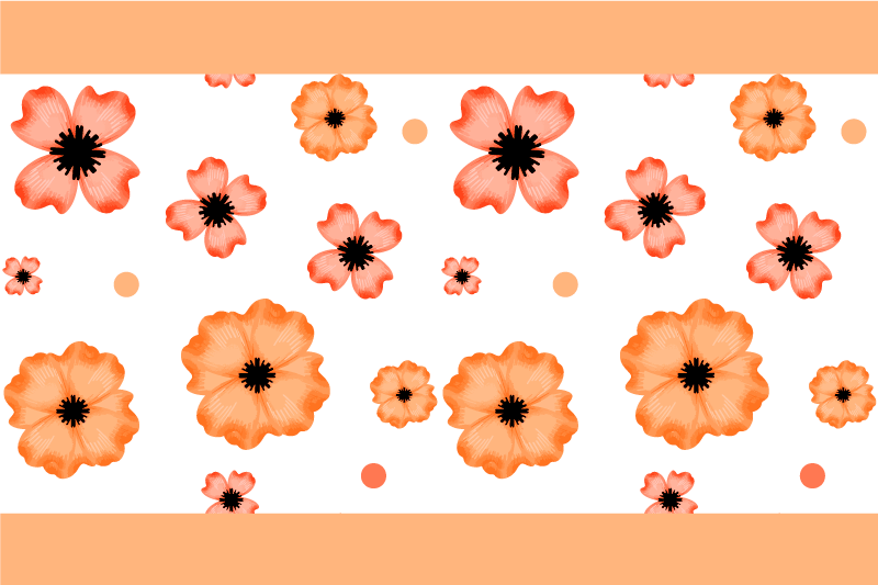 Children placemats floral pattern inspiration - TenStickers