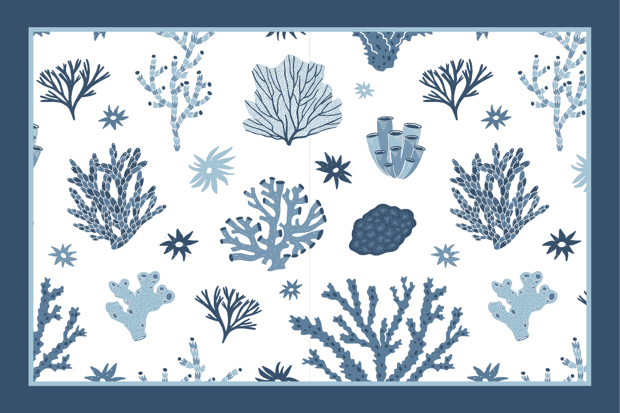 Textured placemats coral and sea plants - TenStickers