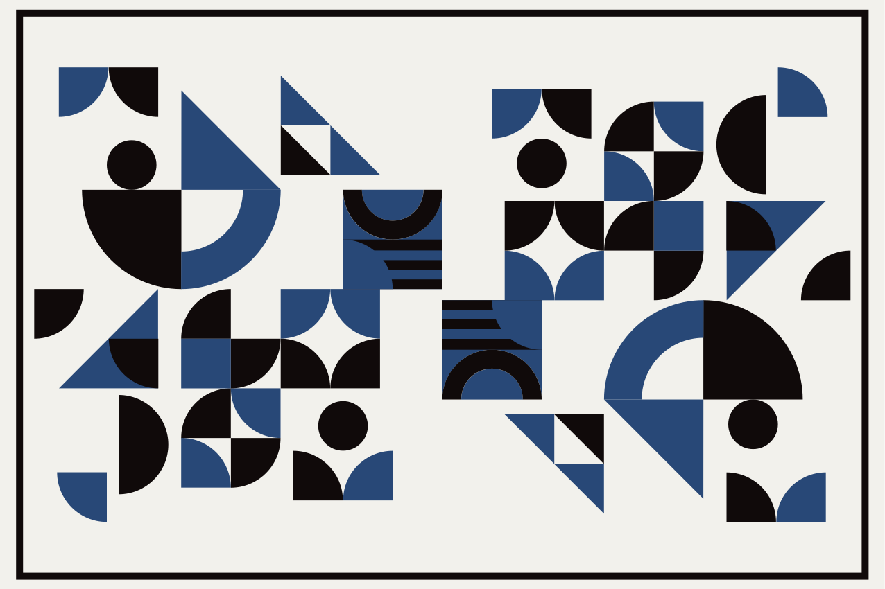 Modern placemats with geometric blue designs - TenStickers