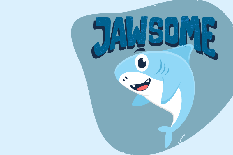 Children placemats cheerful shark design - TenStickers