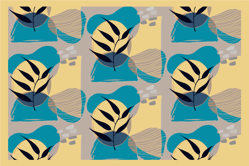 Modern placemats with stylish leaf designs - TenStickers