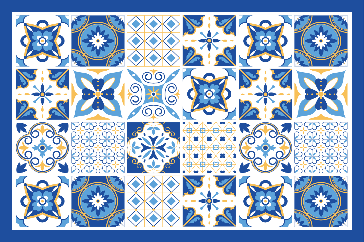 Original placemats classic tile design - TenStickers