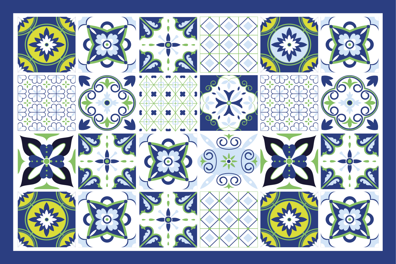 Textured placemats with vibrant geometric designs - TenStickers