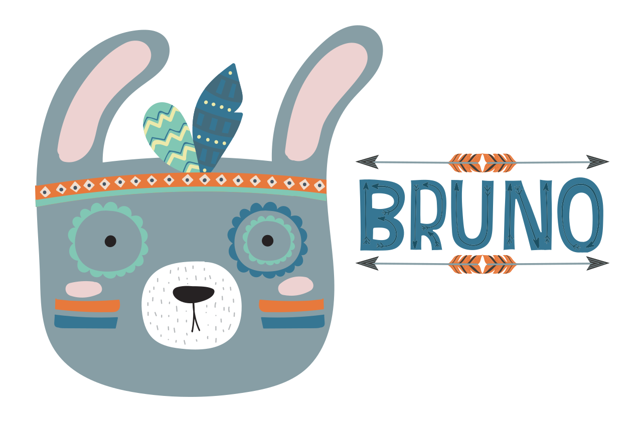 Children placemats cute animal heads - TenStickers