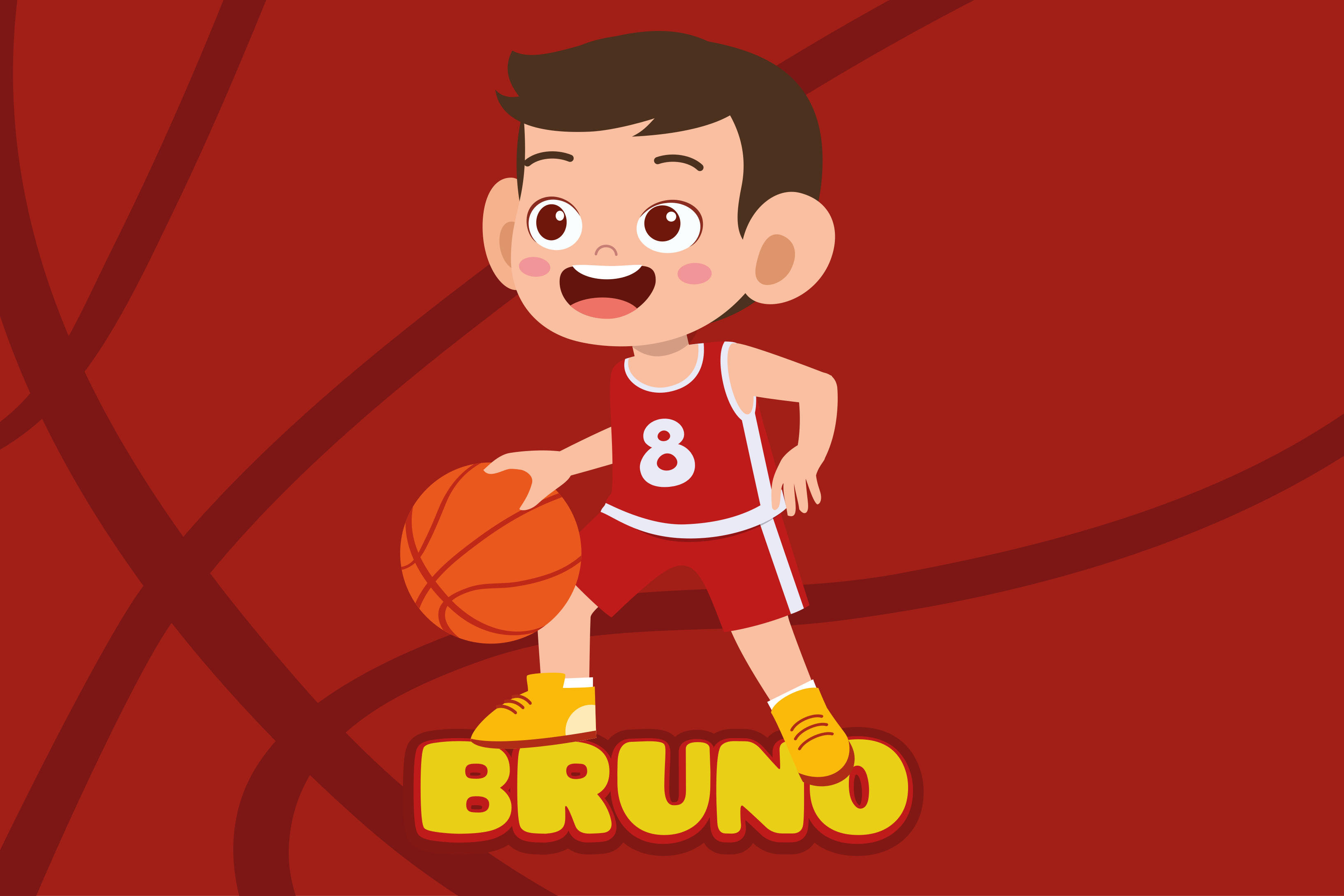 Children placemats cheerful basketball player - TenStickers