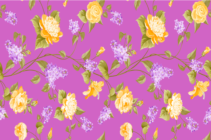 Original placemats floral design in bright colors - TenStickers