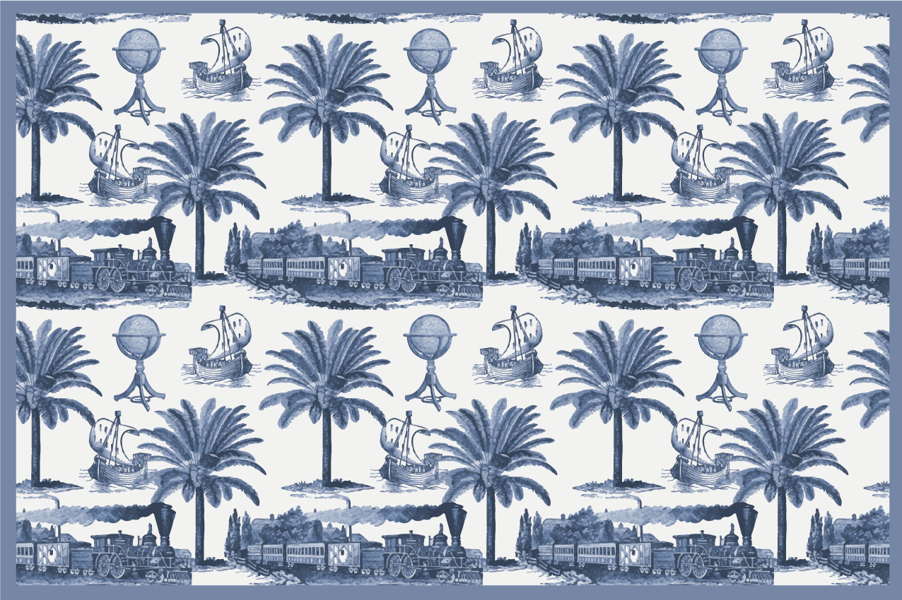 Modern placemats inspired by nostalgic travel scenes - TenStickers
