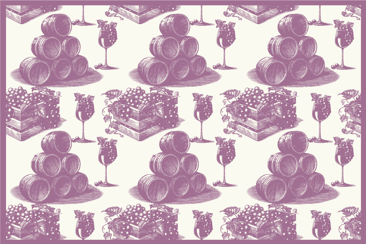 Modern placemats wine barrel stacking design - TenStickers