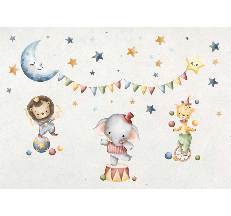 Dreamy circus wall mural nursery - TenStickers