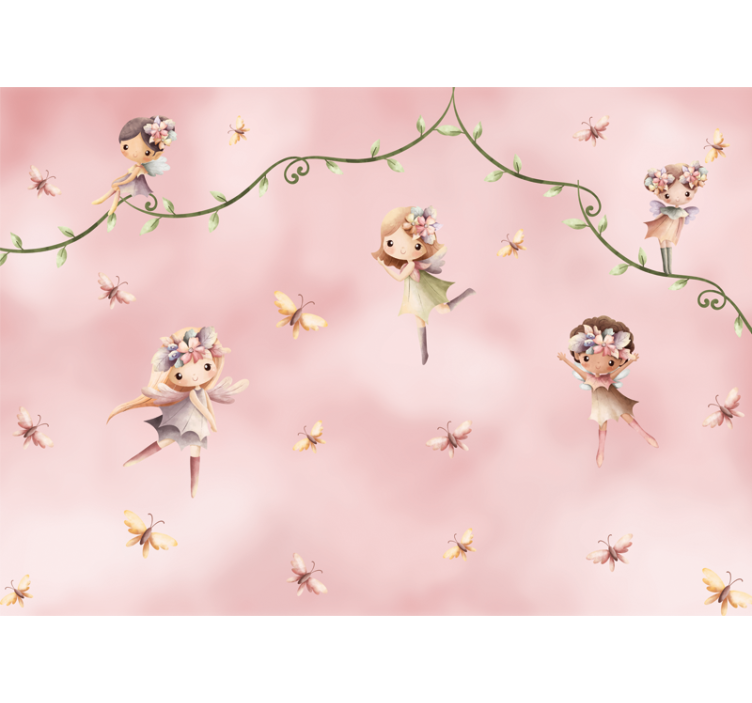 Dreamy fairies wall mural nursery - TenStickers